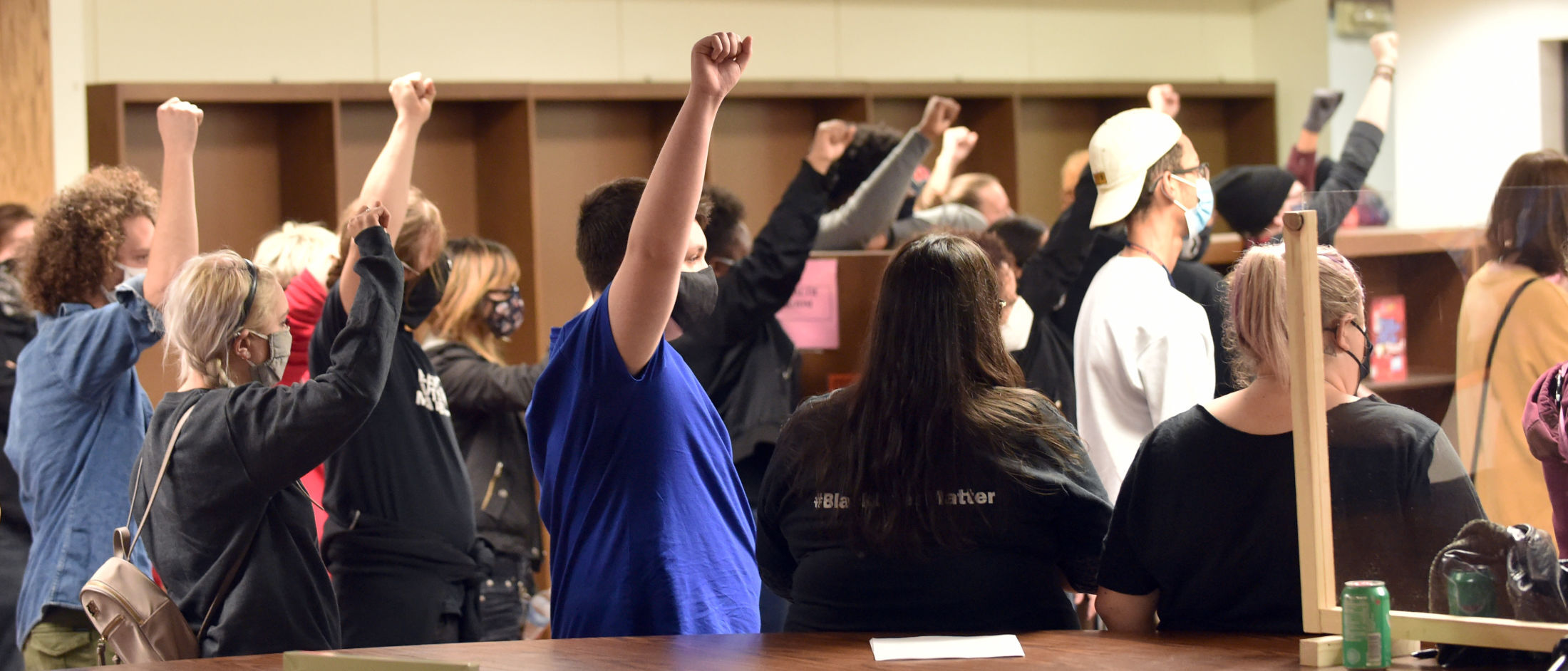 Fists in the air